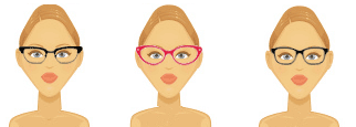 Montures De Lunettes Et Formes De Visage De Femmes Illustration de